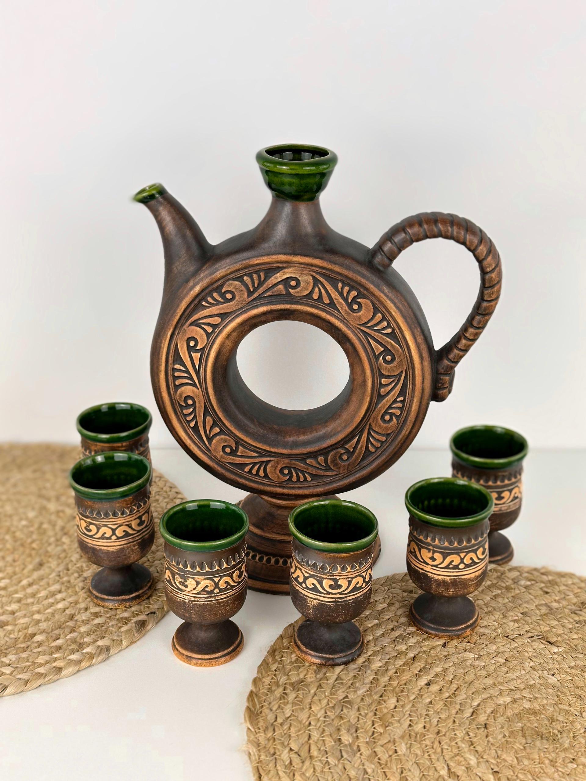 Набір глиняного посуду подарунковий Гражда на 6 чоловік Коричневий (17019-35) Набір глиняного посуду подарунковий Гражда на 6 чоловік Коричневий (17019-35)