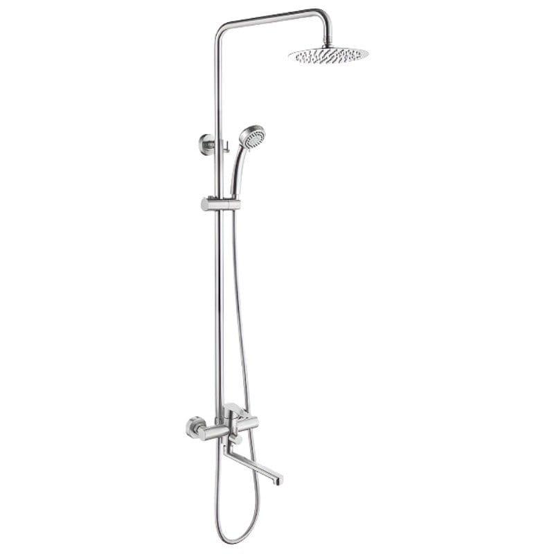 Душевая система Zerix LR72403-1 с изливом нержавеющая сталь Сатин (ZX2990)