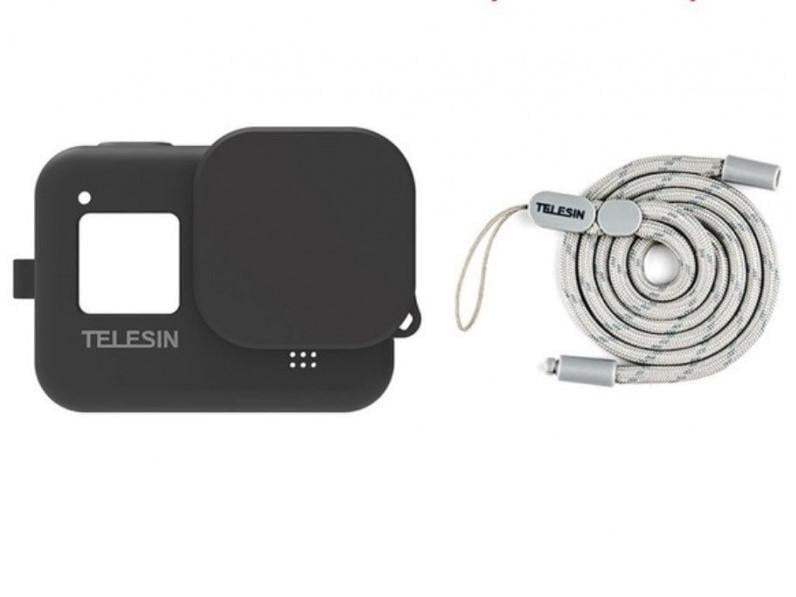 Чохол силіконовий Telesin GP-PTC-802-BK для екшн-камери GoPro 8 з захистом об'єктива (35421167)