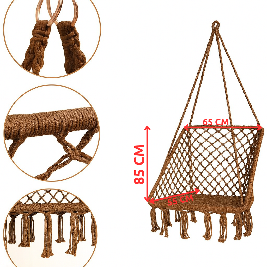 Кресло-качели садовые WCG с подушкой Коричневый (QNSW03BR) - фото 9