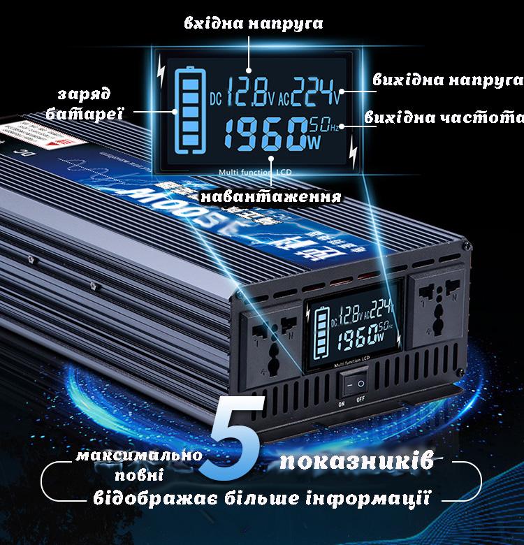 Преобразователь напряжения 12В-220В 3500 Вт (29881051) - фото 3 Преобразователь напряжения 12В-220В 3500 Вт (29881051) - фото 3