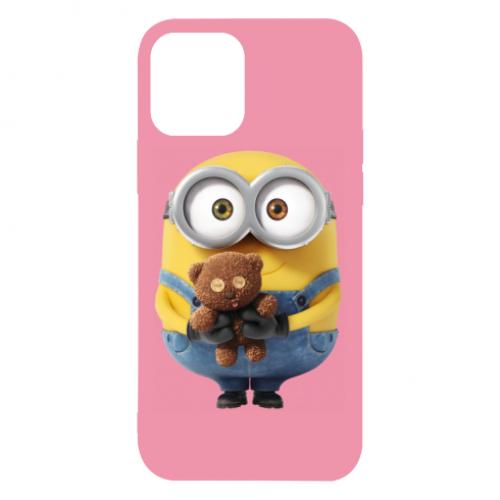 Чехол для iPhone 12 Миньон с мишкой (6236974-7-39466)