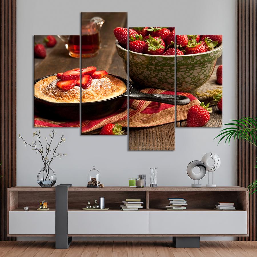 Настенний декор Творожная запеканка украшенная клубникой 129x90 см (A313-4)