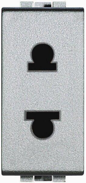 Розетка Legrand Bticino AXL 2P 16A Алюминий (ERC-NT4125)