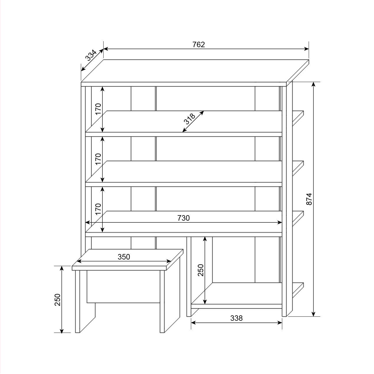 Тумба для взуття Corners Flash-22 Дуб венге (KRN-4021-03) - фото 2