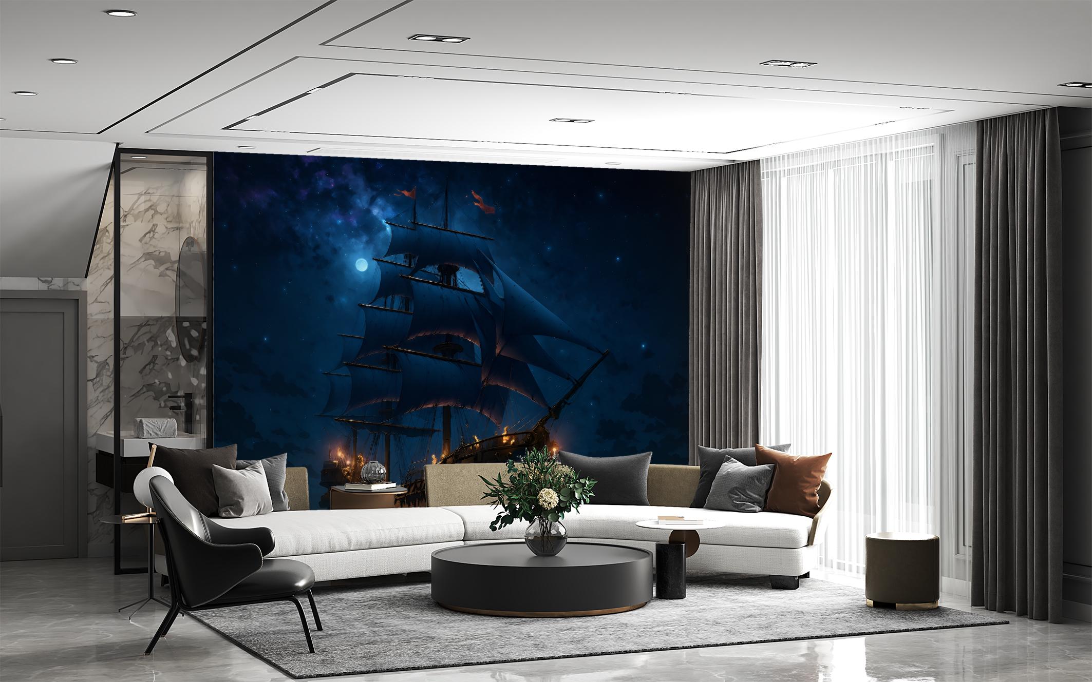 Фотообои флизелиновые Upstream Корабль в лунную ночь 180х120 см (SPF-162/2) - фото 2 Фотообои флизелиновые Upstream Корабль в лунную ночь 180х120 см (SPF-162/2) - фото 2