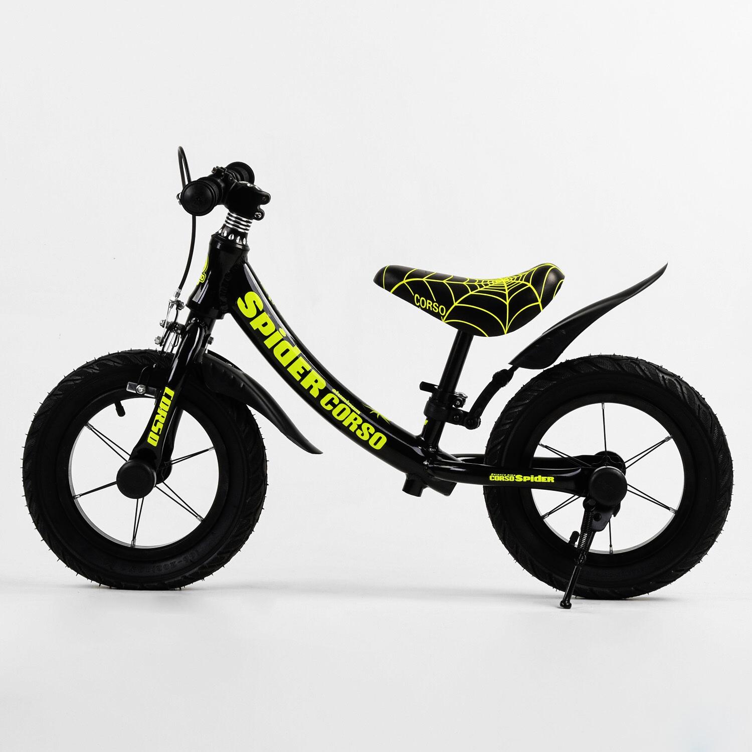 Біговел Corso Spider (алюмінієва рама, надувні колеса 12"). Black/Green - 103511