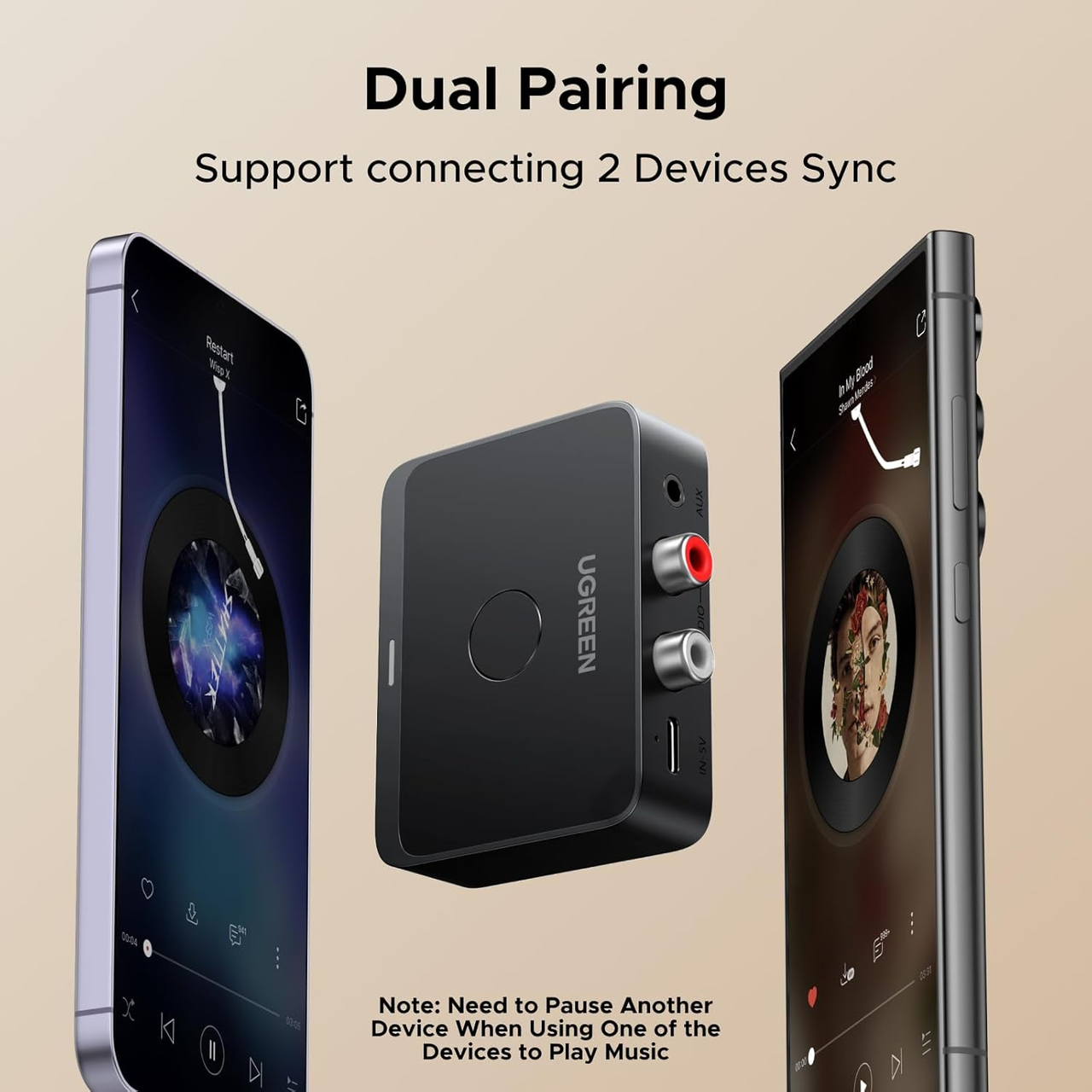 Приемник-адаптер UGREEN BT505 Bluetooth 6.0 Receiver LDAC (30246697) - фото 3