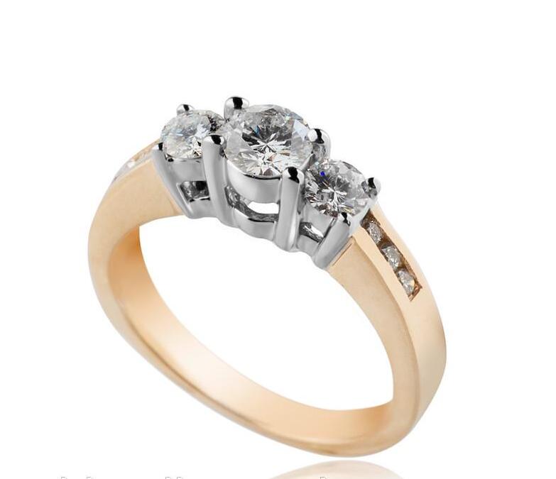 Кольцо из желтого золота с бриллиантами р. 17 С10Л1№49