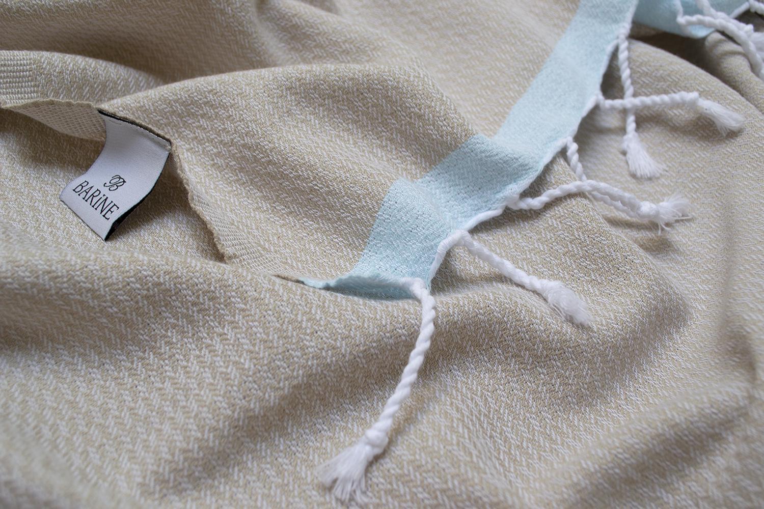 Полотенце Barine Pestemal Basak 180 г/кв. м 95x165 см Бежевый Ментоловый (15289347) - фото 3 Полотенце Barine Pestemal Basak 180 г/кв. м 95x165 см Бежевый Ментоловый (15289347) - фото 3