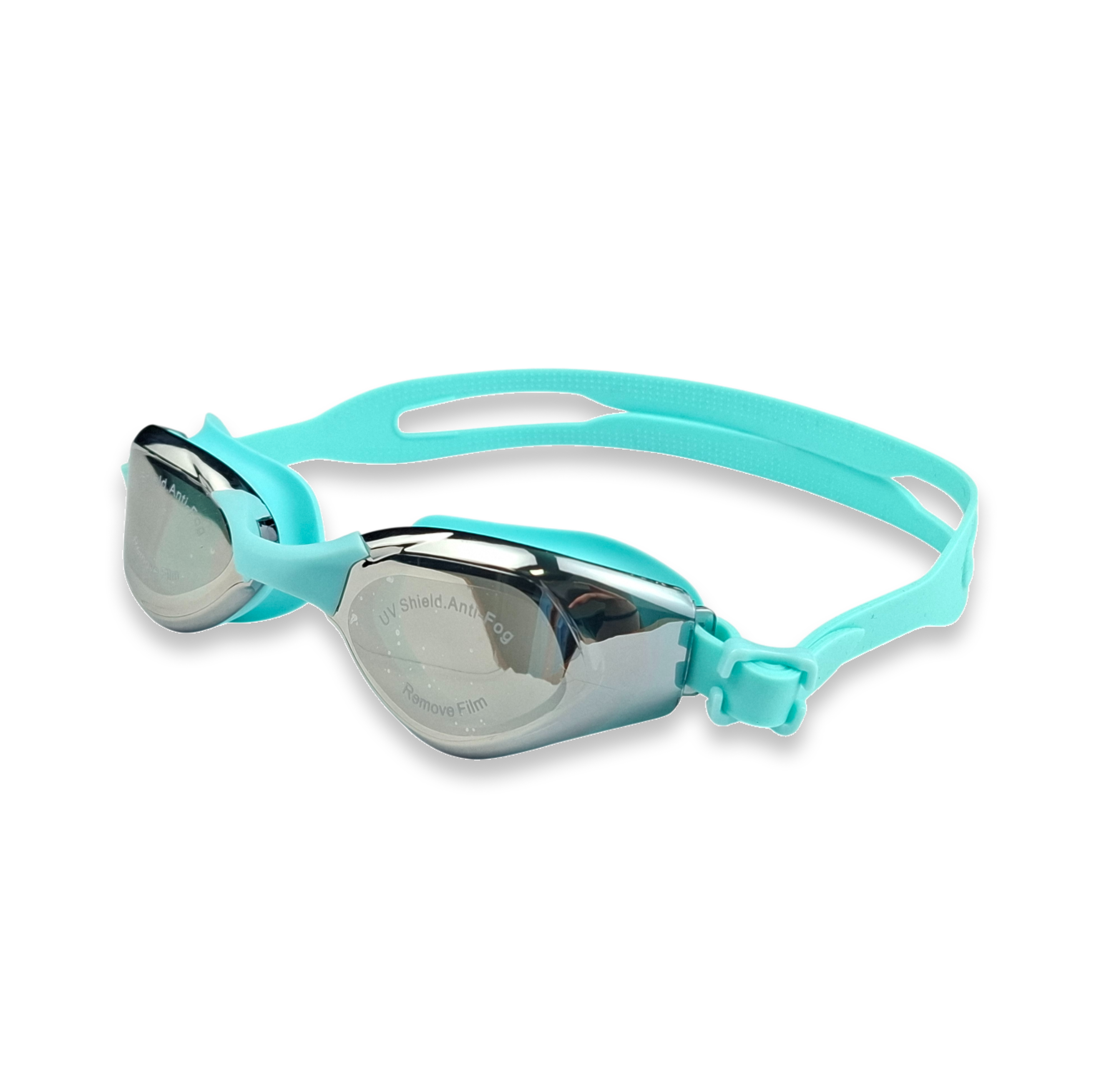 Очки для плавания с зеркальными линзами и сменным переносицей стартовые Бирюзовый (33039487)