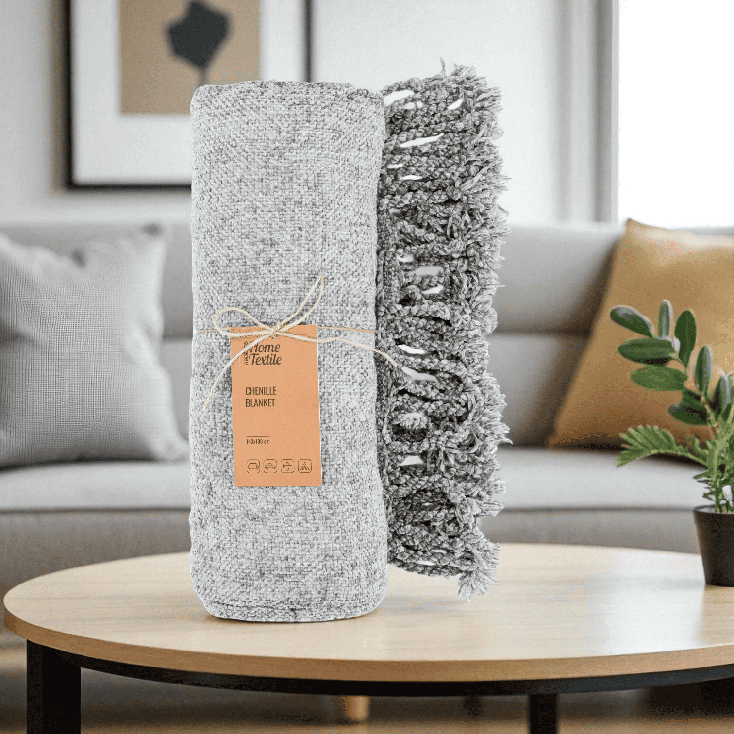 Плед м'який Ardesto Chenille зі 100% поліестеру 140х190 см Світло-Сірий (ART0201CH) - фото 4 Плед м'який Ardesto Chenille зі 100% поліестеру 140х190 см Світло-Сірий (ART0201CH) - фото 4