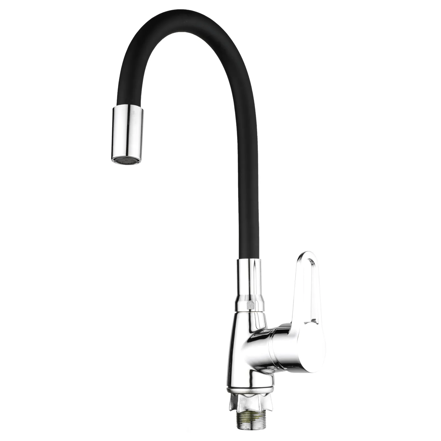 Смеситель кухонный MIXXUS Elba 014 с гибким изливом Хром/Черный (MI6306)