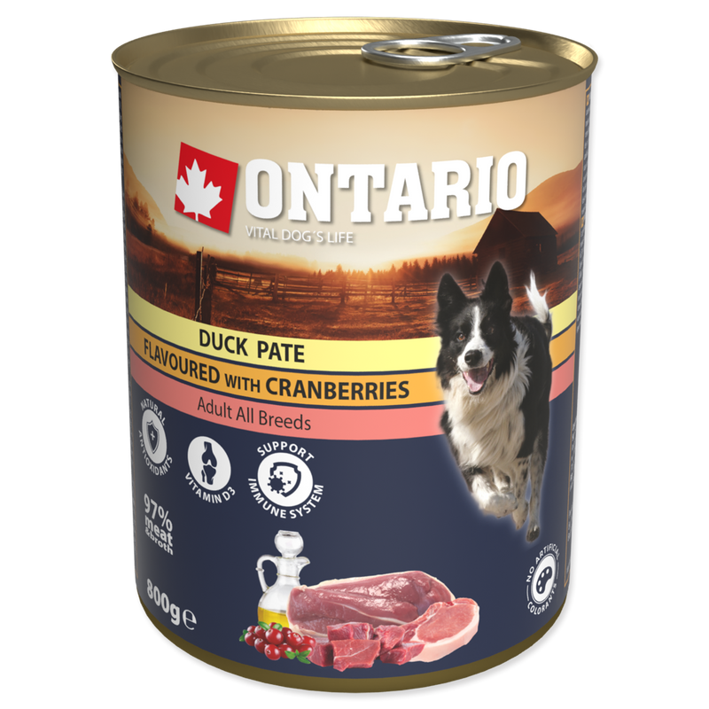 Консерва для собак Ontario can Duck Pate with Cranberries з качкою та журавлиною 800 г (214-21174)