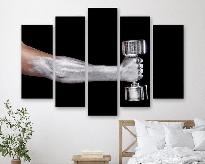 Модульная картина на холсте из пяти частей KIL Art Мотоциклист 137x85 см (M51_L_31)