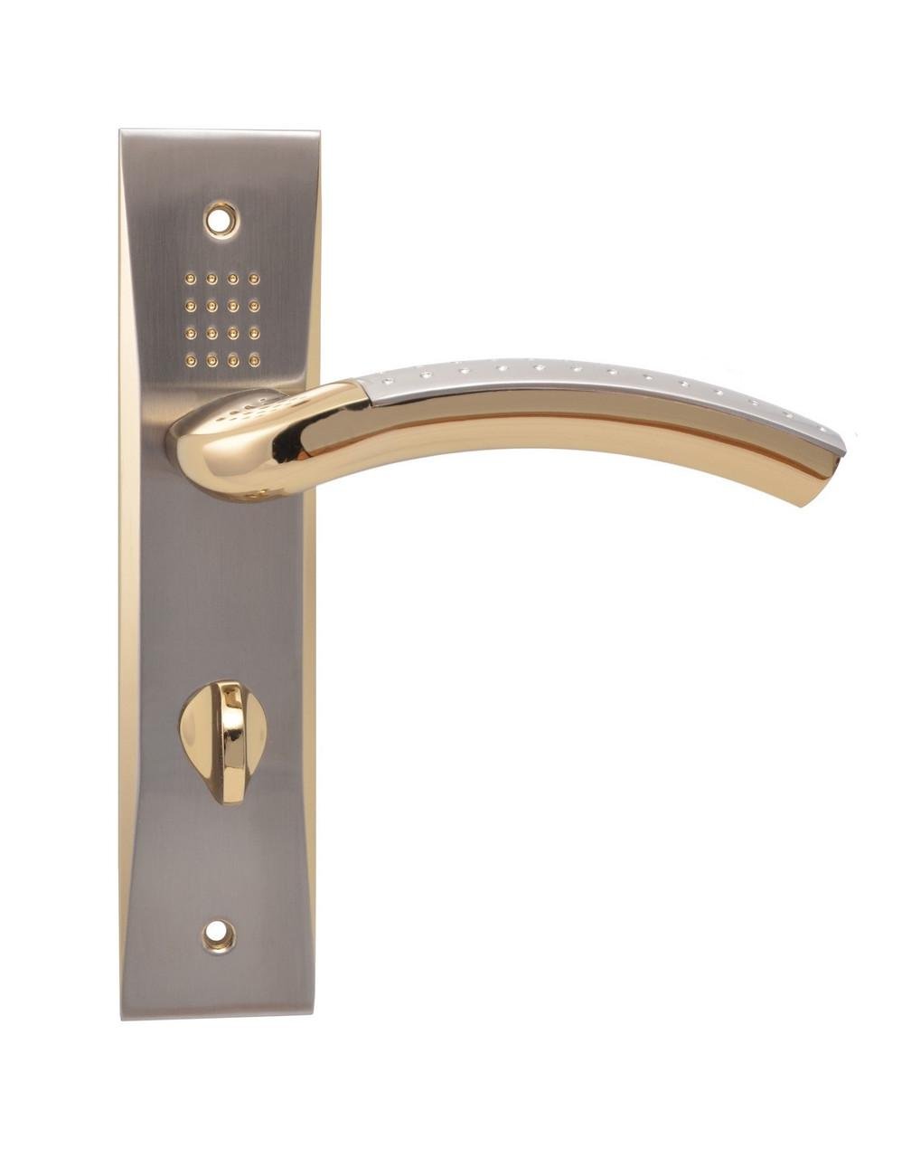 Дверная ручка межкомнатная Siba Bari WC на планке 62 мм Никель матовый/Золотой (Z05 5K 22 90)