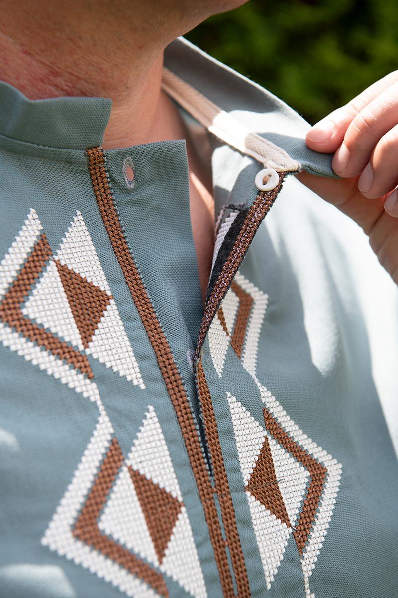 Вышиванка мужская из льна с длинным рукавом 2XL (1851927994) - фото 2 Вышиванка мужская из льна с длинным рукавом 2XL (1851927994) - фото 2