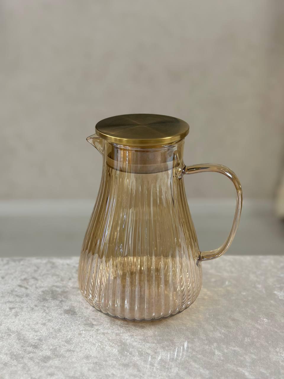 Кувшин для напитков Vittora VT-5904-1500 термостойкое стекло 1,5 л Золотистый (VT-5904-1500)