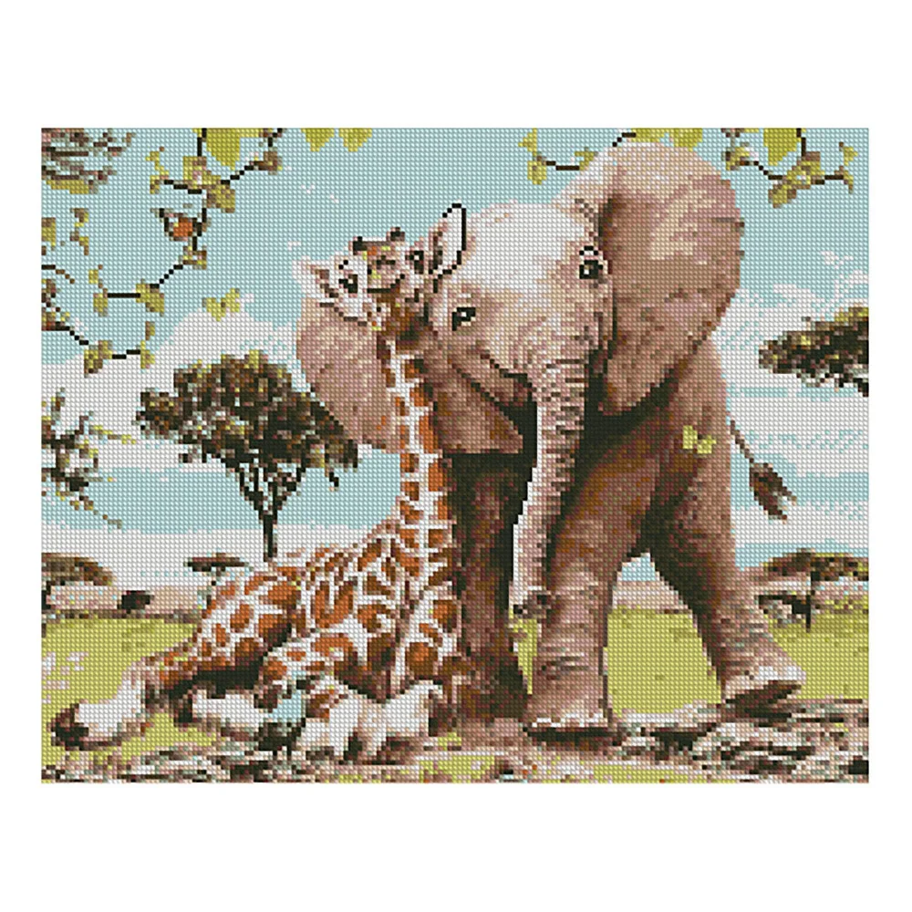 Алмазная мозаика Strateg Животные Лучшие друзья 40х50 см холст на подрамнике (FA40700-mt)