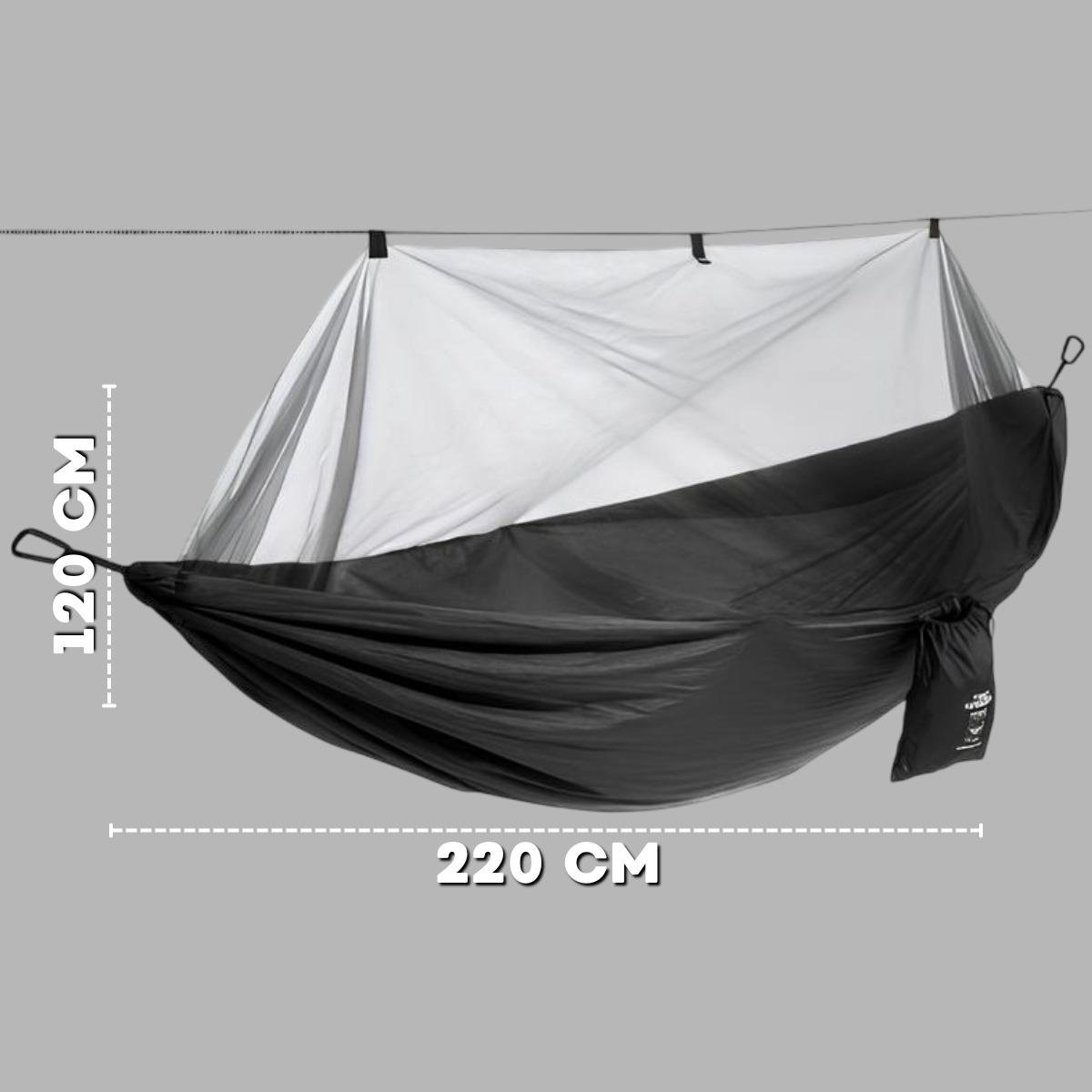 Гамак туристический с москитной сеткой 220х120 см Черный (AA8-11) - фото 3