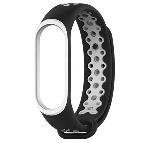 Силиконовый ремешок Primo Perfor Sport для фитнес-браслета Xiaomi Mi Band 3 Black/White (772156012)