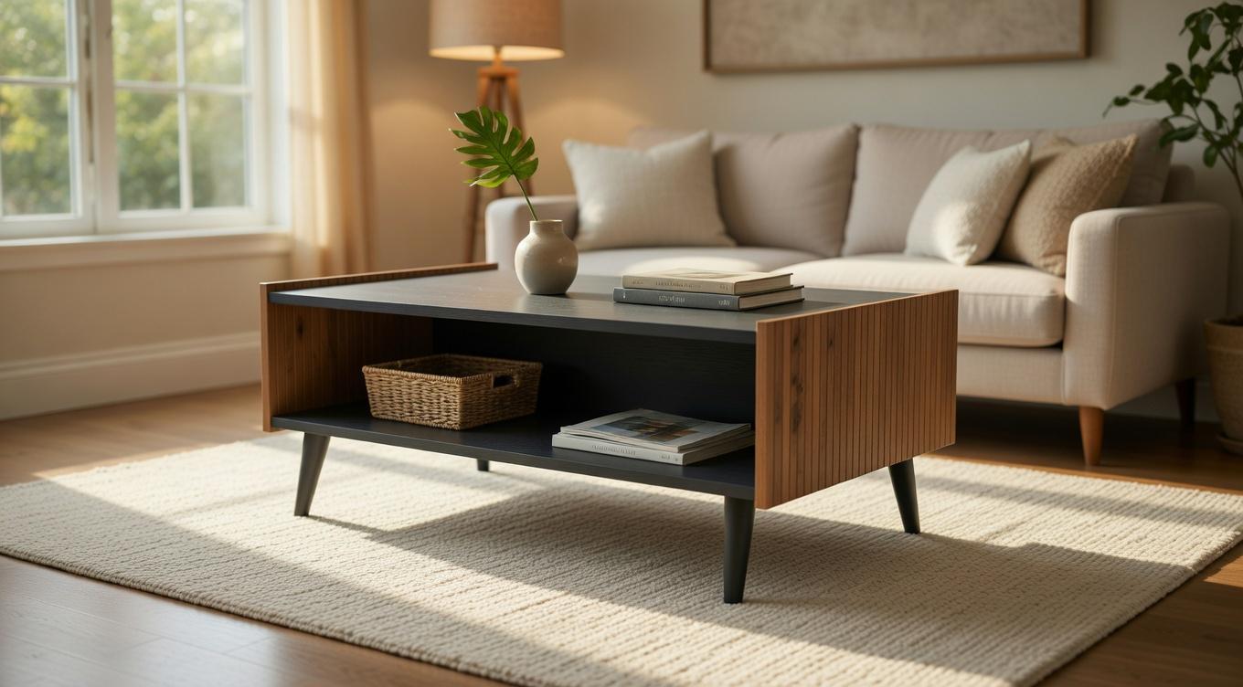 Журнальный стол на ножках UNO Серый графит/Канелла Страта (33135952)