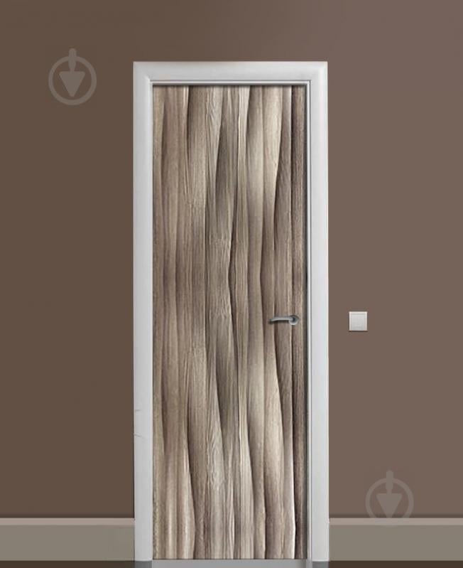 Наклейка на дверь Zatarga «Деревянные волны» 650х2000 мм виниловая 3Д наклейка декор самоклеящаяся