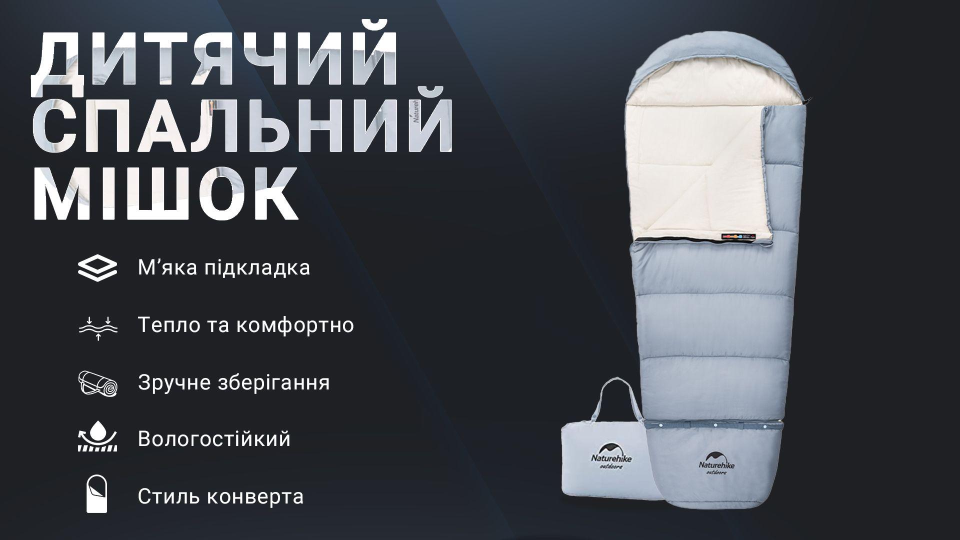 Спальний мішок дитячий Naturehike С300 NH21MSD01 Блакитний - фото 9