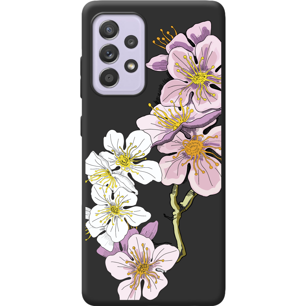 Чехол BoxFace Samsung A525 Galaxy A52 Cherry Blossom Черный силикон (42075-cc4-42097)