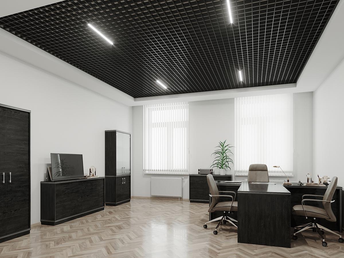 Подвесной потолок Грильято 86х86 RAL 9005 Черный (po-19487/3)