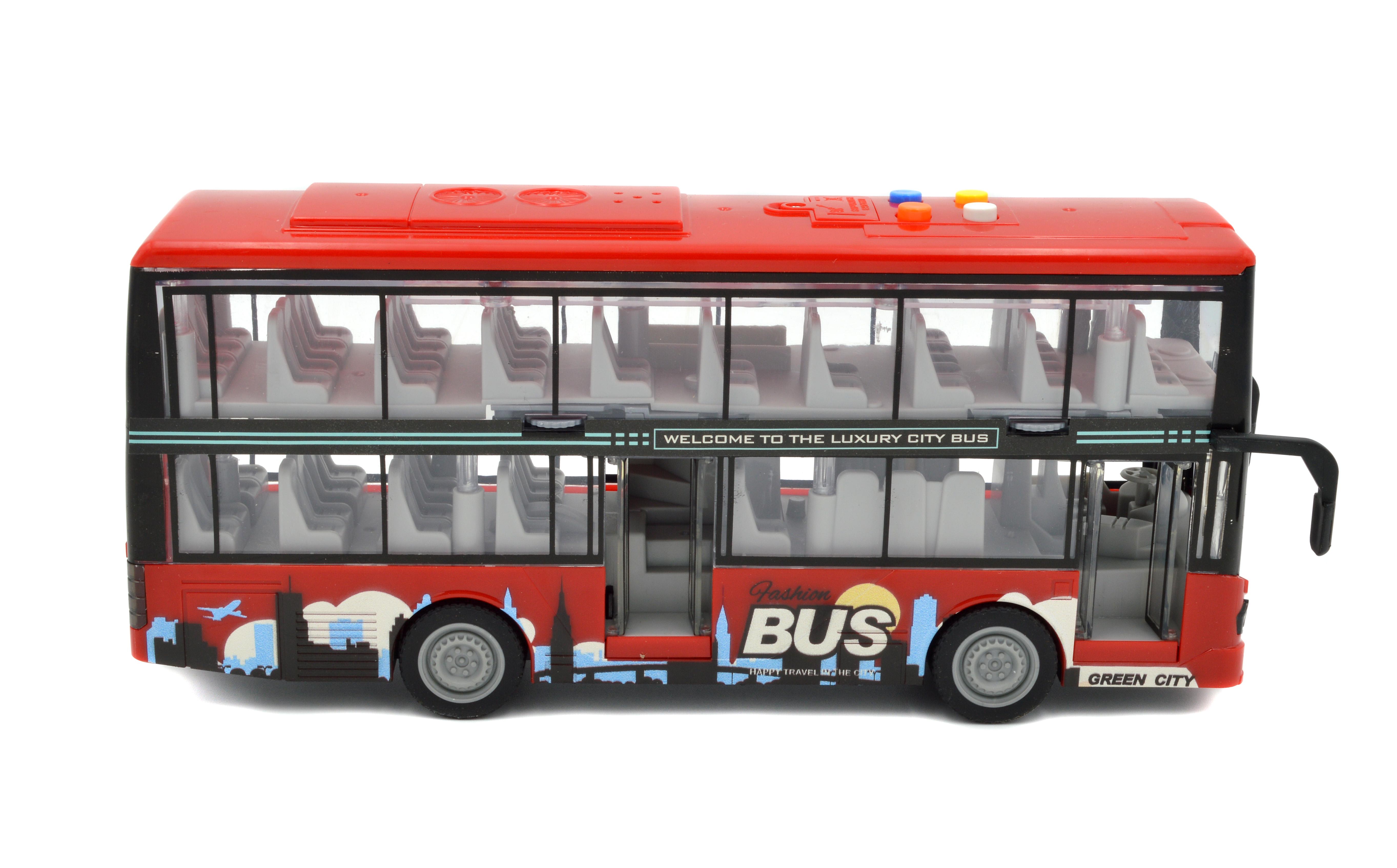 Автобус игрушечный JS123B двухэтажная инерция/звук/свет/открывающаяся дверь (JS123B) - фото 5 Автобус игрушечный JS123B двухэтажная инерция/звук/свет/открывающаяся дверь (JS123B) - фото 5