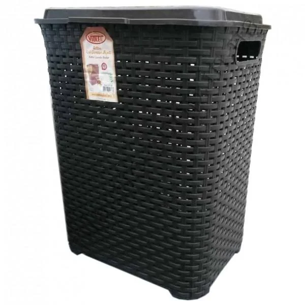 Кошик для білизни Rattan з екологічно чистого пластику на 45 л Коричневий (147-46-20063) Кошик для білизни Rattan з екологічно чистого пластику на 45 л Коричневий (147-46-20063)