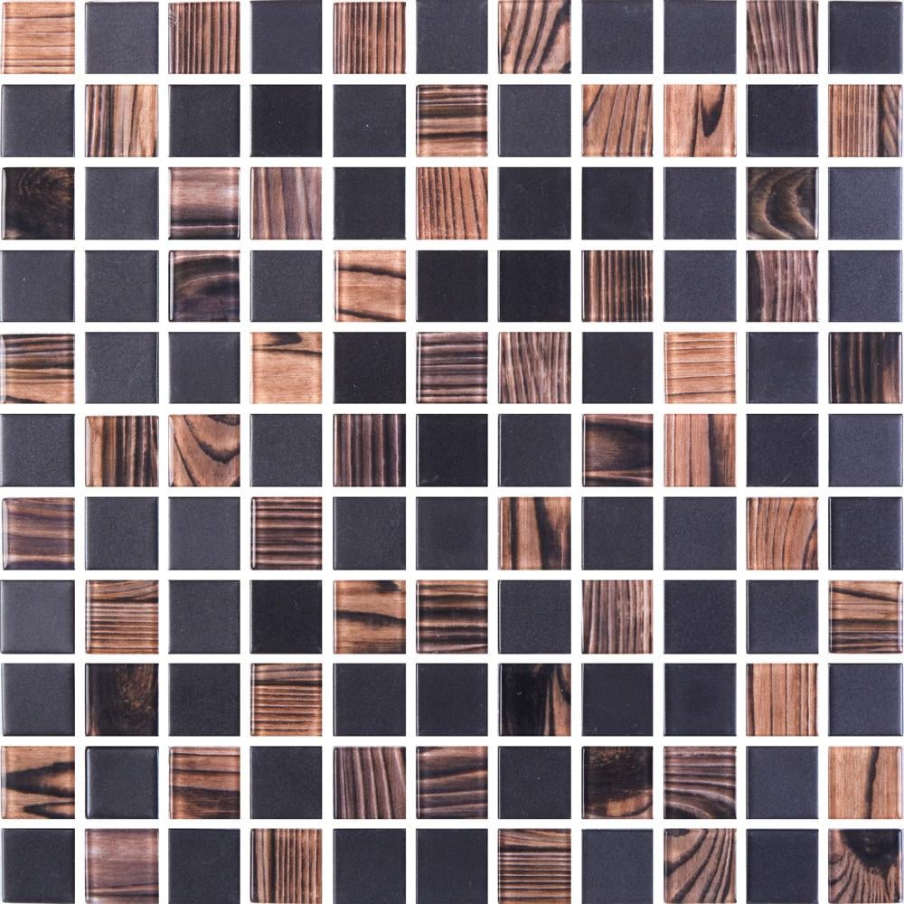 Мозаїка скляна Kotto Ceramica GMP 0825050 С2 Print 46 300x300x8 мм/25x25 мм Black mat