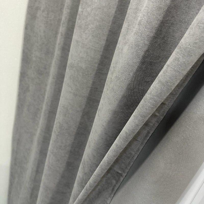 Комплект штор микровелюр 2 шт. 1,5х2,7 м готовые на шторной тесьме 6 см Серый (petek-V44) - фото 5 Комплект штор микровелюр 2 шт. 1,5х2,7 м готовые на шторной тесьме 6 см Серый (petek-V44) - фото 5