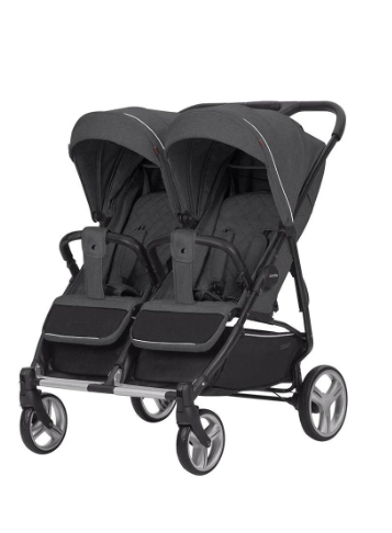 Коляска прогулянкова CARRELLO Connect CRL-5502 для двійні Serious black (BNX49519)