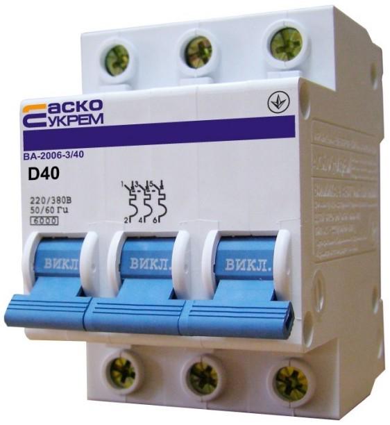 Автоматический выключатель Аско-Укрем ВА-2006 3р 10А (59403)