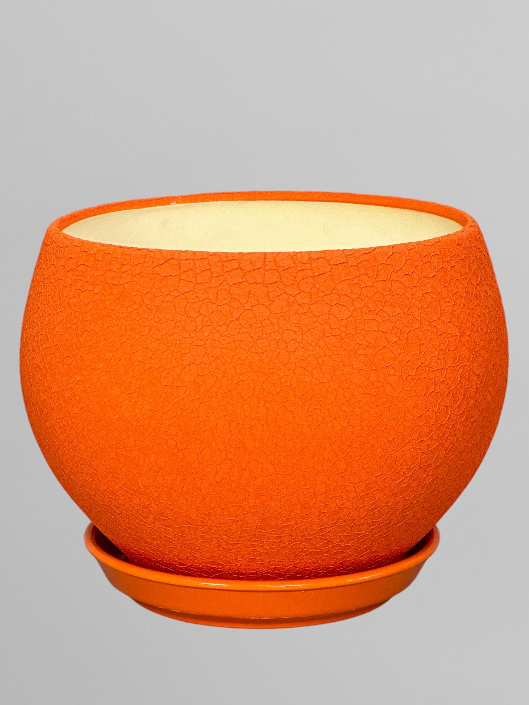 Горшок для цветов керамический Шар 4,1 л Оранжевый (Г02015) - фото 2