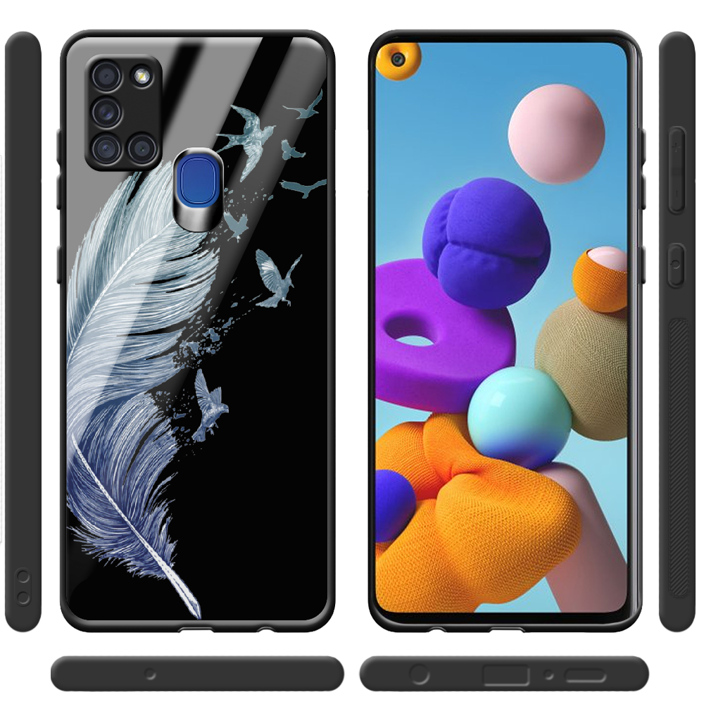 Чехол Boxface Samsung A217 Galaxy A21s Feather Черный силикон со стеклом (40006-cc38-40864) - фото 2