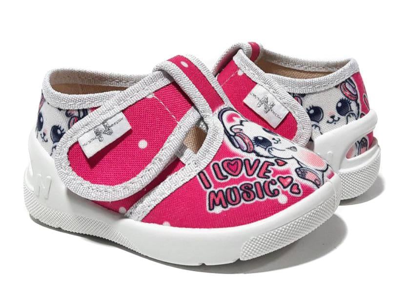 Тапочки для дівчаток Natur 360-551/22 на липучках р. 22 Рожевий