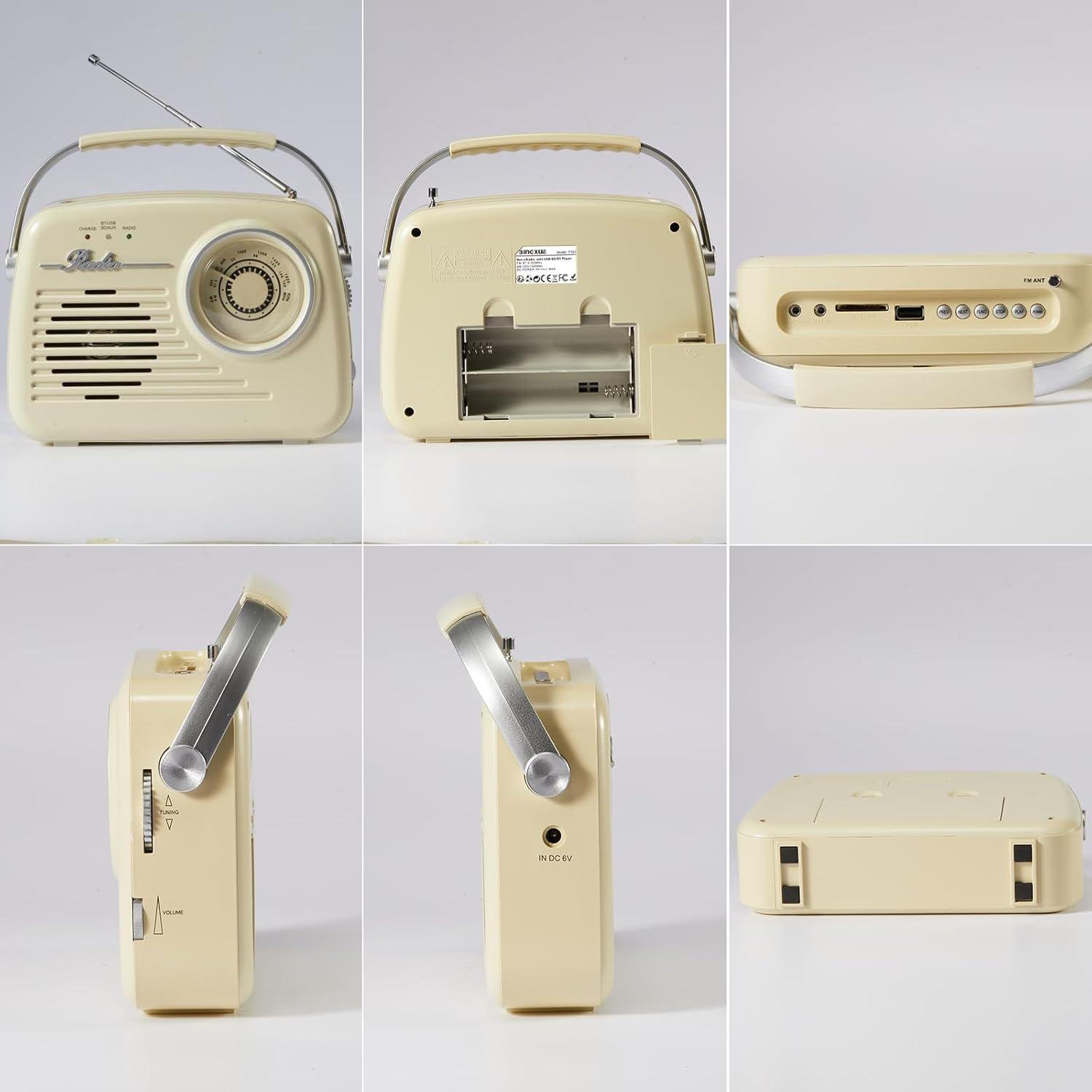 Радиоприемник в стиле ретро с аккумулятором Bluetooth AM/FM Beige (23864583) - фото 5 Радиоприемник в стиле ретро с аккумулятором Bluetooth AM/FM Beige (23864583) - фото 5