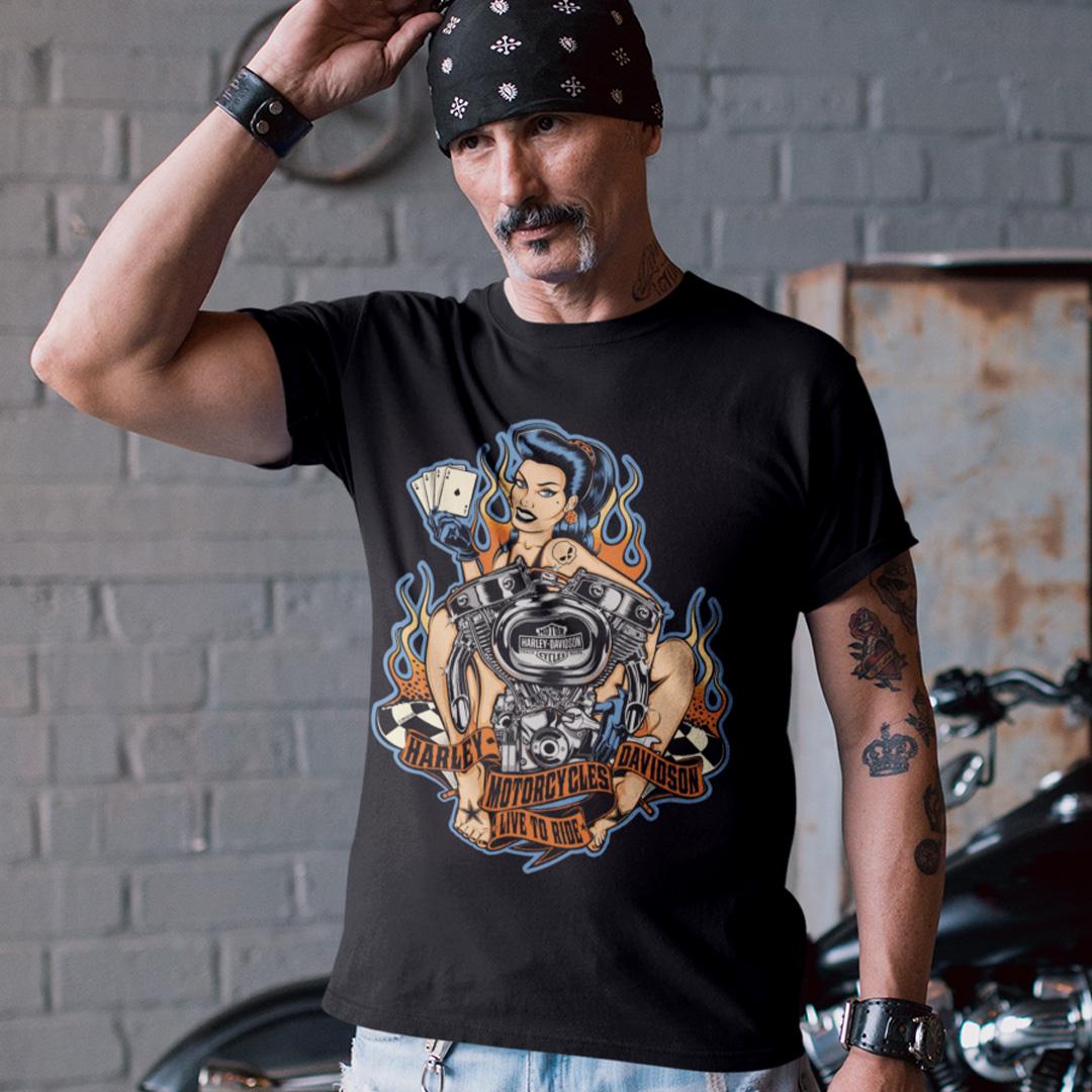 Футболка унисекс Harley Davidson Motorcycles Live To Ride M Черный (00000011635)