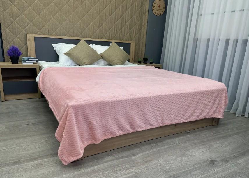 Покривало на диван/ліжко Зигзаг рельєфний 155х200 см Рожевий (87-095) - фото 6