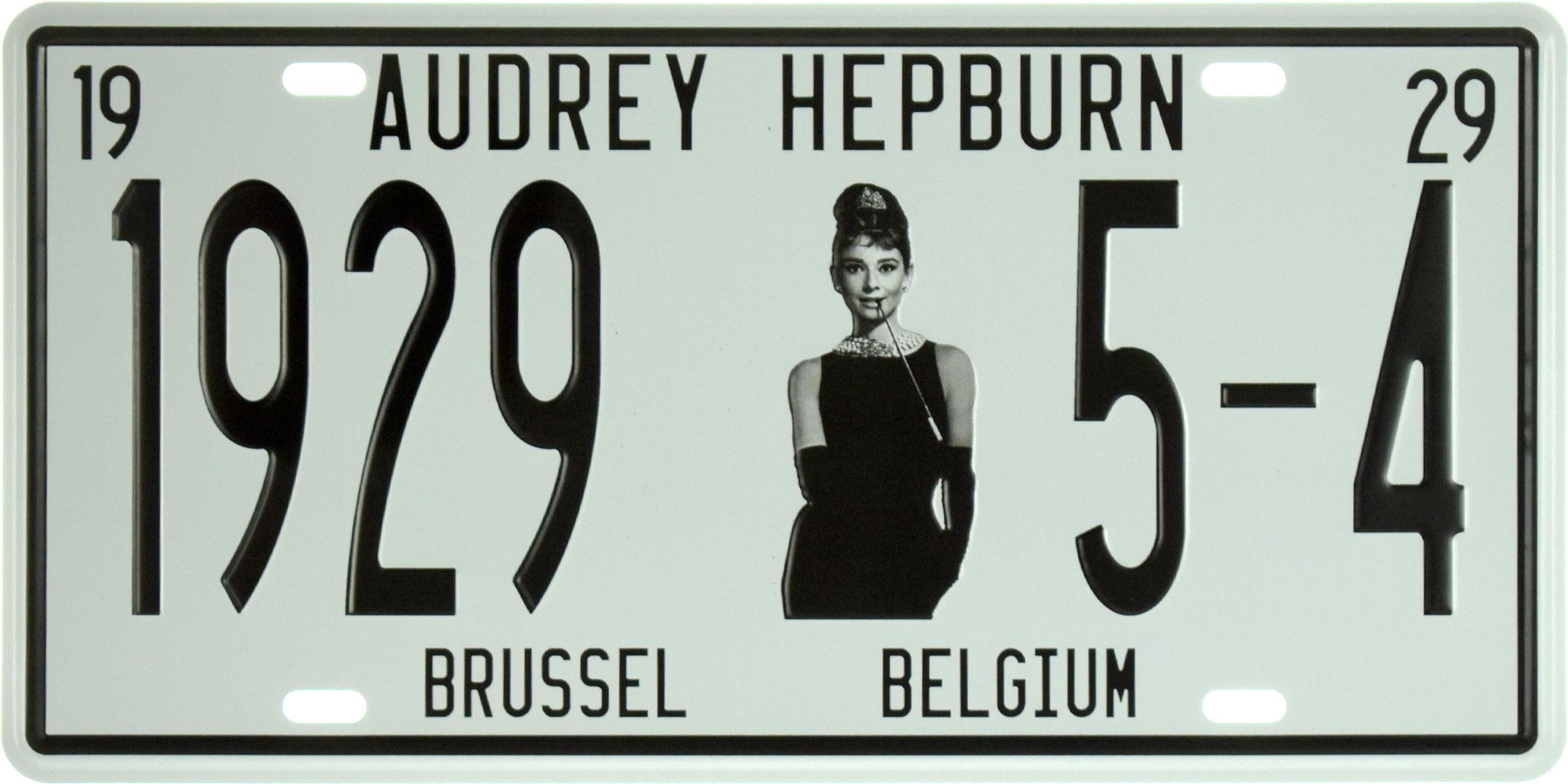 Табличка металева Одрі Хепберн/Audrey Hepburn 1929 15x30 см