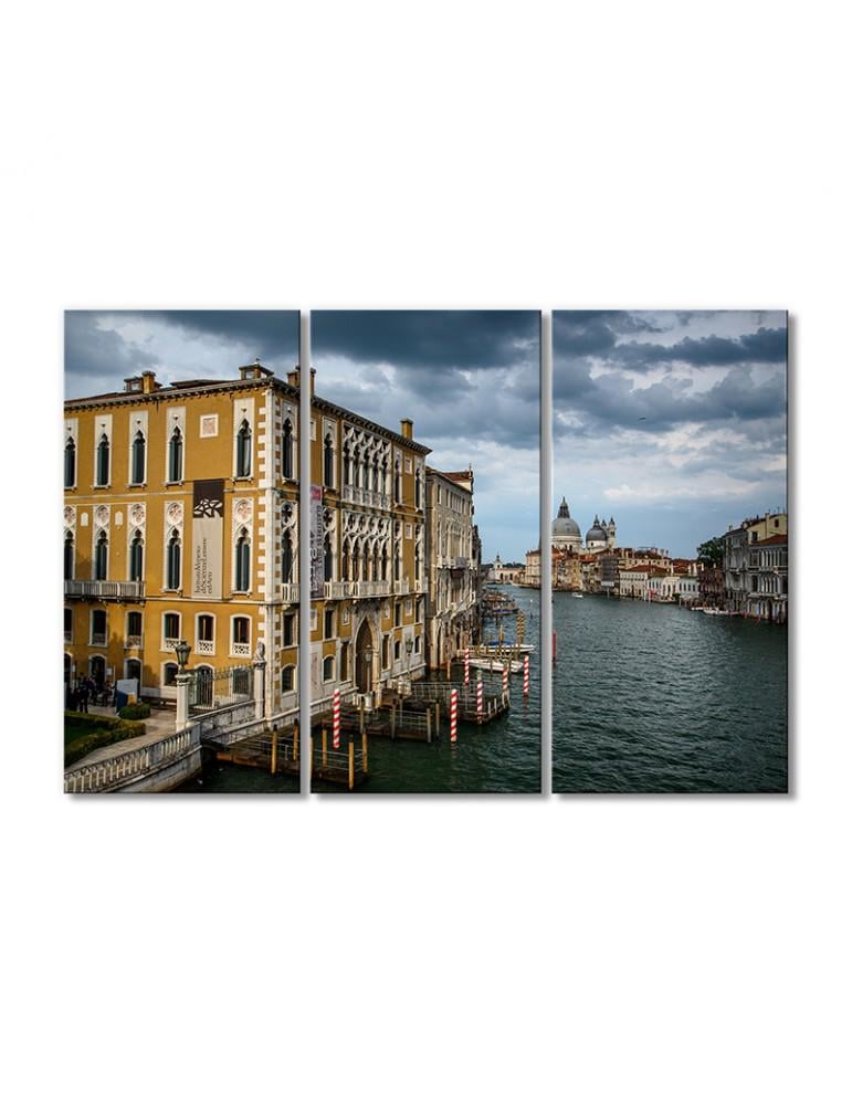 Картина модульная Пасмурная Венеция 3 модуля 70x105 см