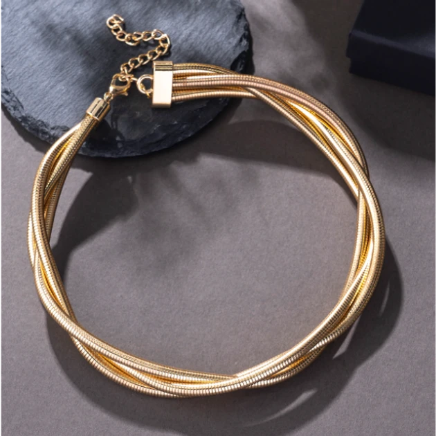 Кольє чокер потрійне багатошарове Fashion Jewerly масивне - фото 1