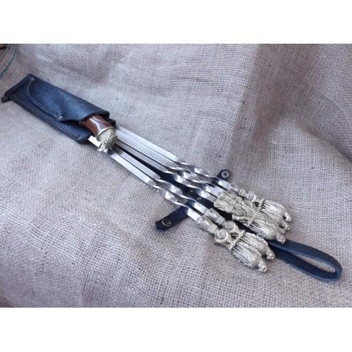 Набір шампурів Птахи з ножем у сагайдаку