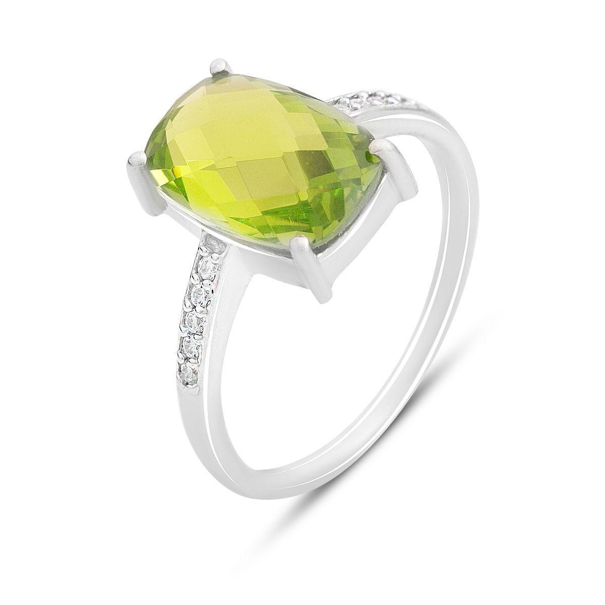 Кольцо серебряное Tiva с хризолитом 4,167 ct 2,99 г р. 18 (2157403)