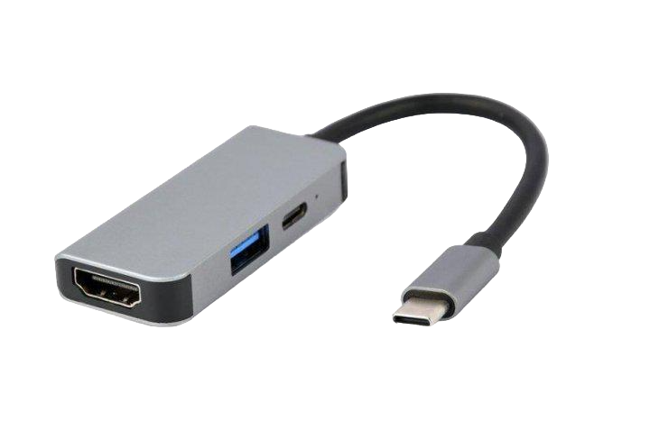 Концентратор Cablexpert USB-C 3в1 USB/HDMI/PD (A-CM-COMBO3-02)