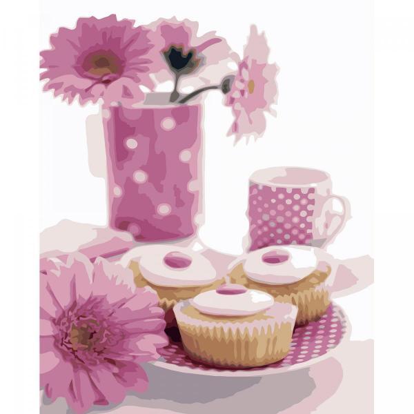 Картина по номерам Strateg Цветы Розовые точки 40х50 см в термопакете (VA-3199-mt)