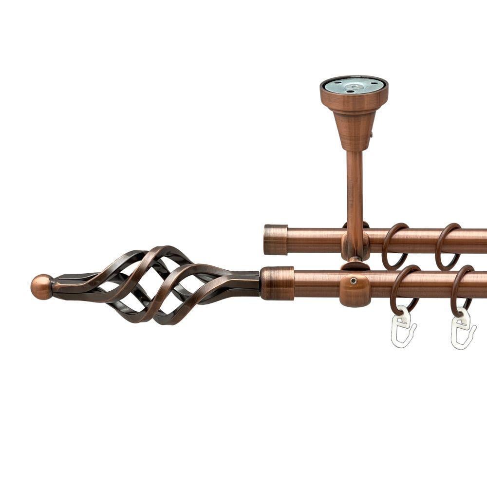 Карниз для штор Orvit Ажур двухрядный гладкий 200 см Античная медь (00-00020031)